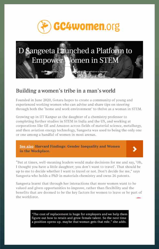 D Sangeeta Launched a Platform to Empower Women in STEM