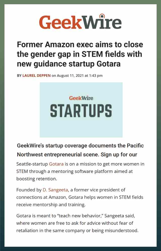 Former Amazon exec aims to close the gender gap in STEM fields with new guidance startup Gotara