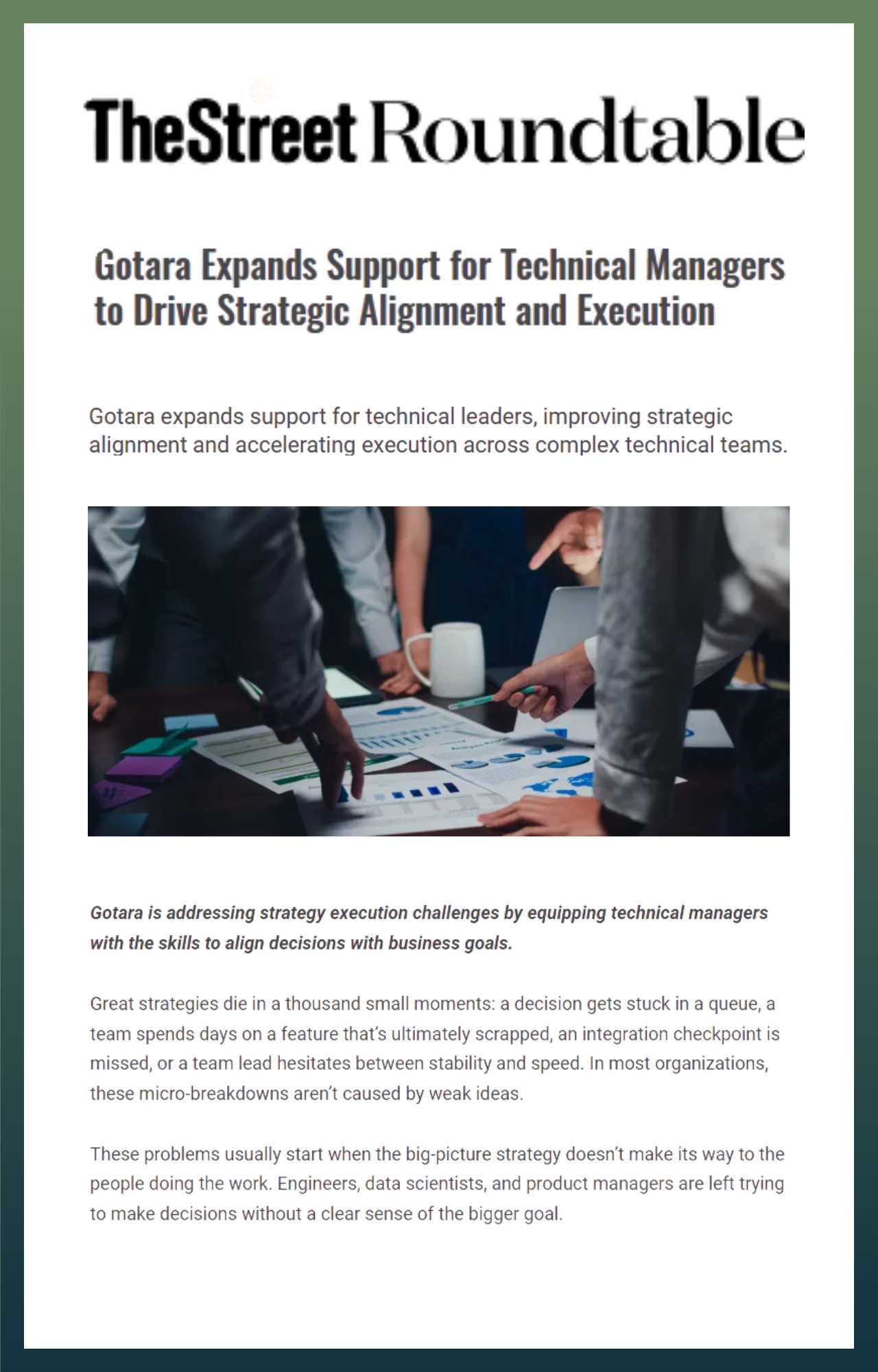 Gotara Expands Support for Technical Managers to Drive Strategic Alignment and Execution
